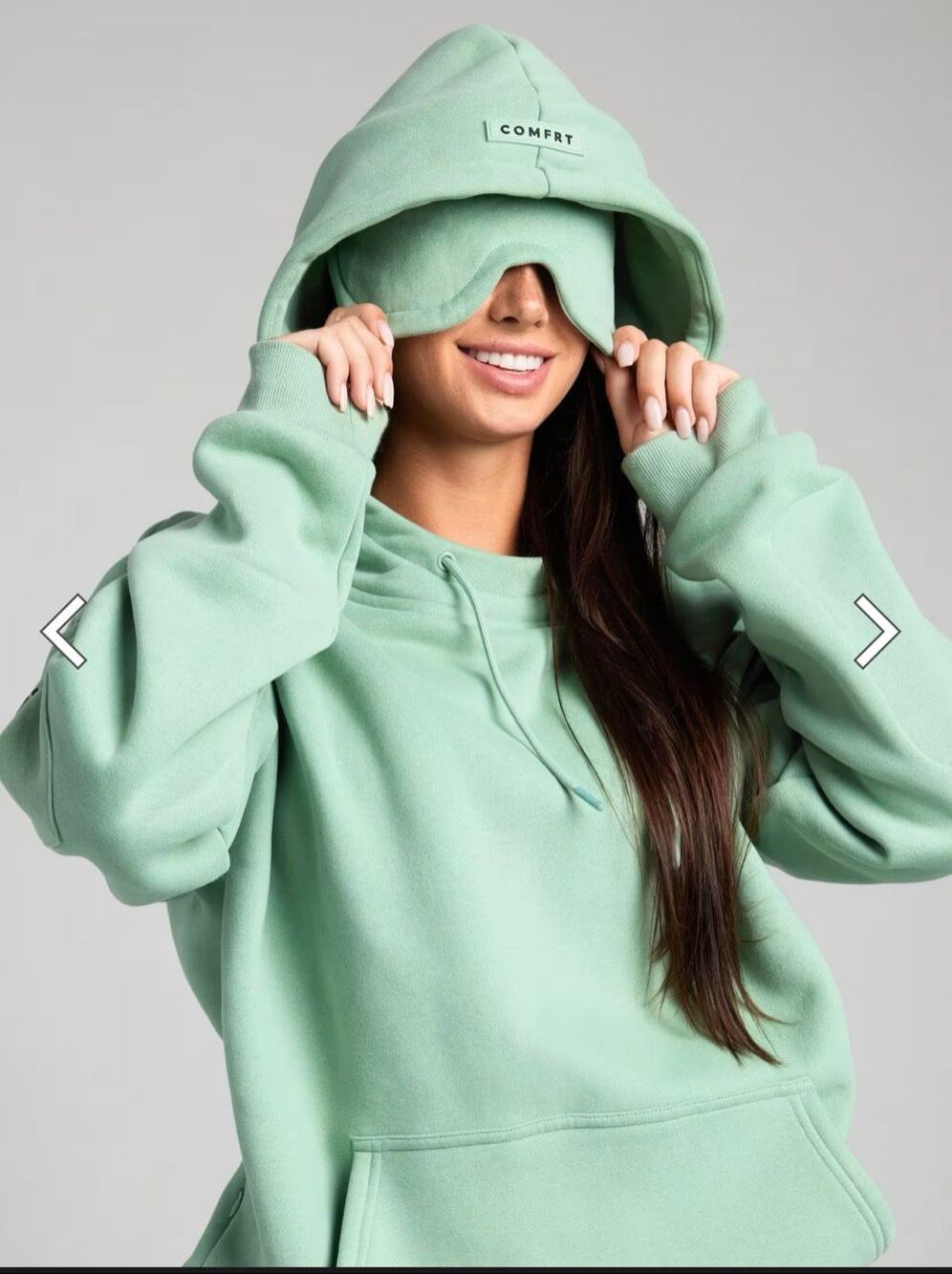 Comfrt Green Aloe Airplane Mode Travel Hoodie XL Women Oversized